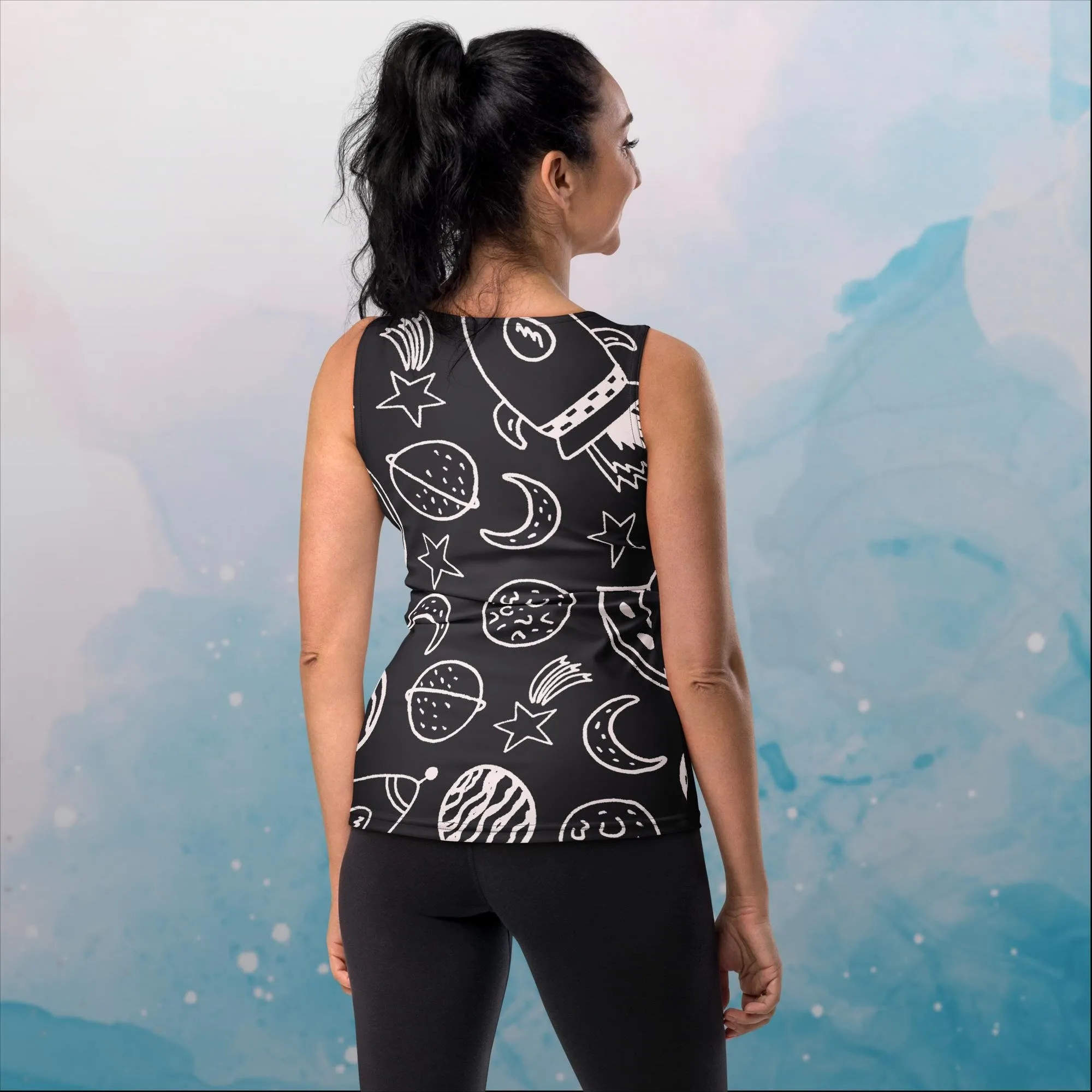 Rockets and Planets Printed Sublimation Tank Top