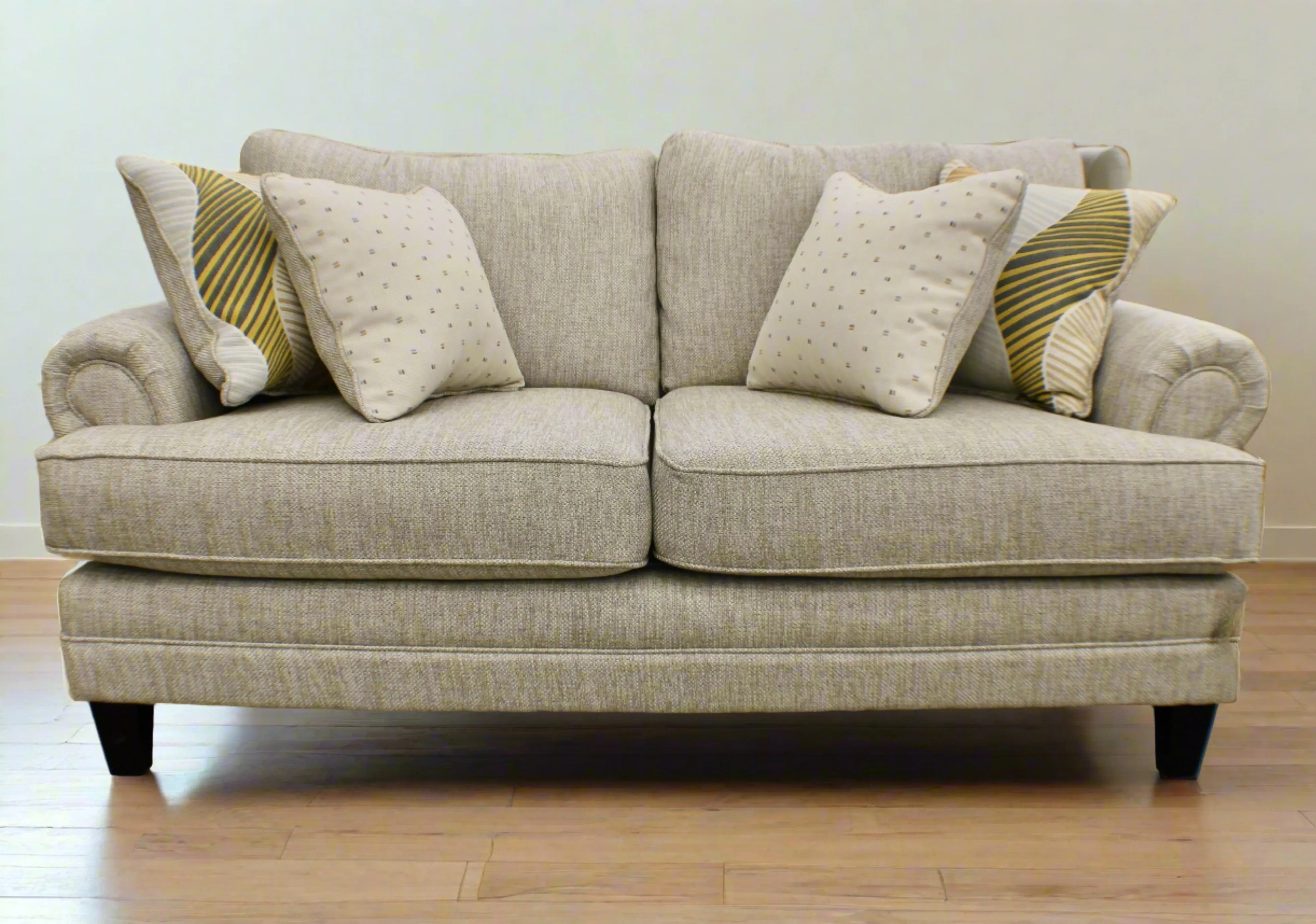 Rolled Arm Tweed Sofa   Love Seat 2-Pc Set with Performance Fabric