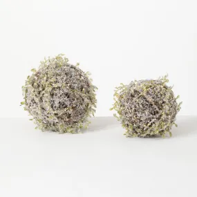 Set/2 Frosted Twig Spheres