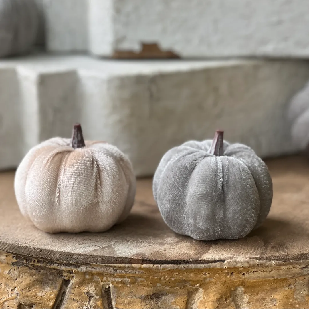 Set/7 Velveteen Pumpkins