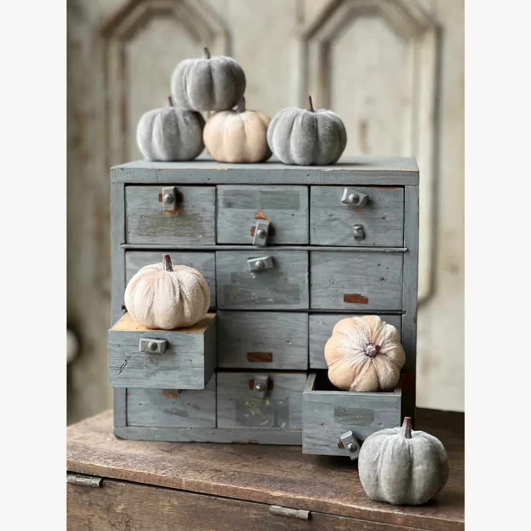 Set/7 Velveteen Pumpkins