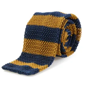 Silk Stripe Flat-End Knit Tie