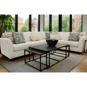 Slice Stone Salt Sectional with Performance Fabric