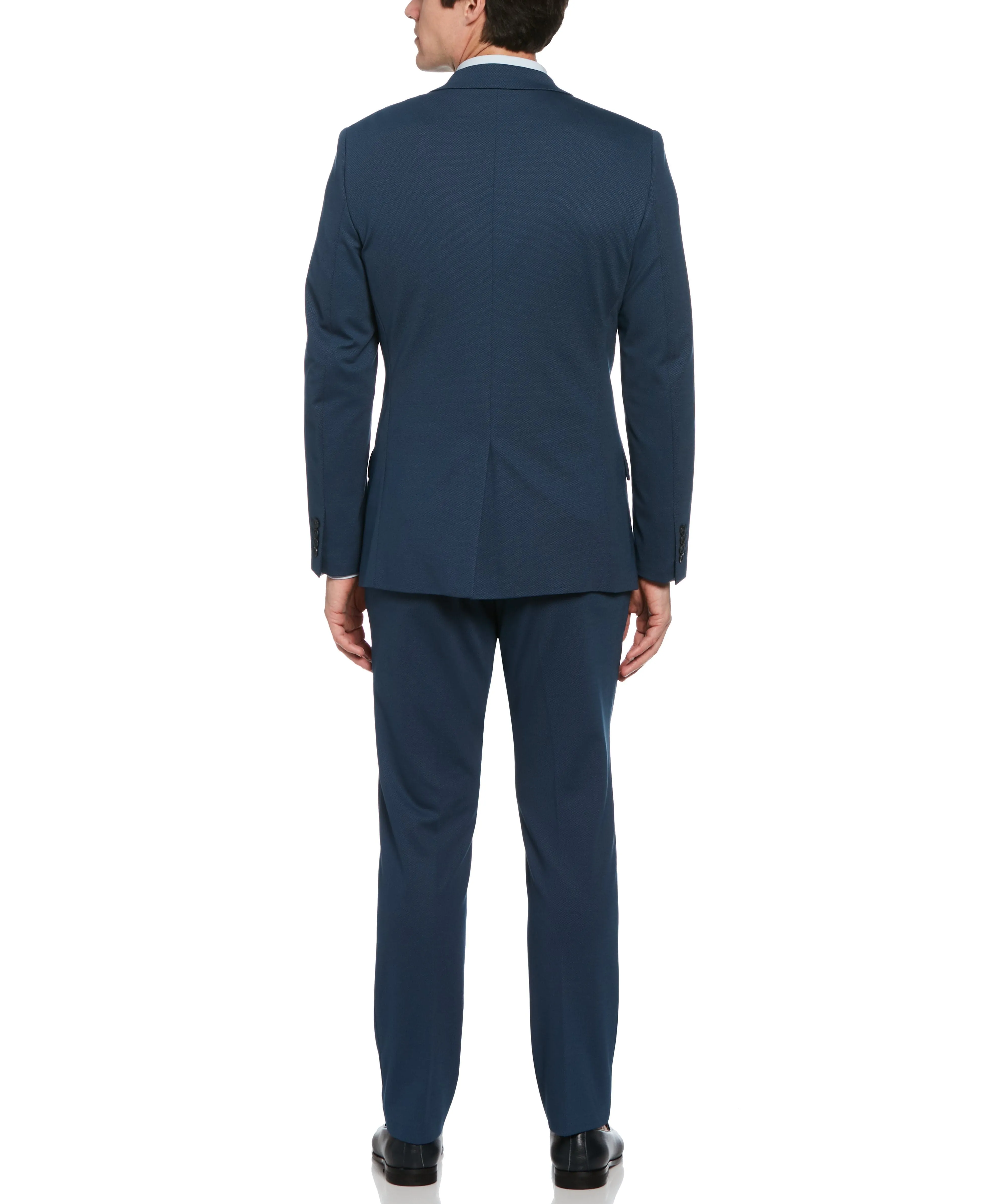 Slim Fit Azure Pindot Stretch Knit Suit