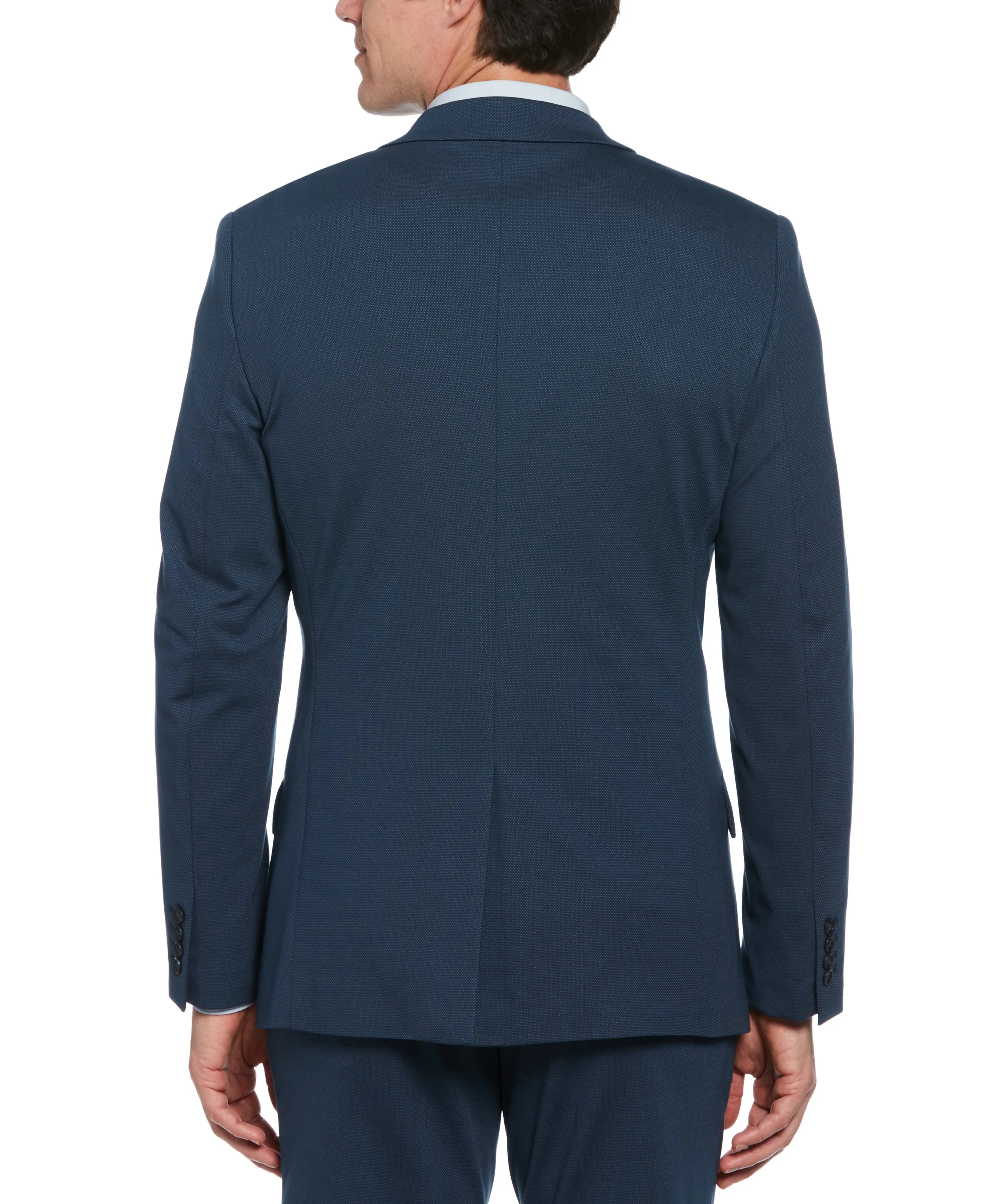 Slim Fit Azure Pindot Stretch Knit Suit