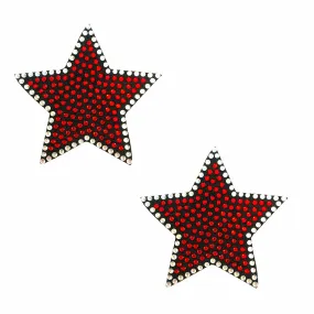 Starfire Red & Black Crystal Reusable Silicone Nipple Cover Pasties