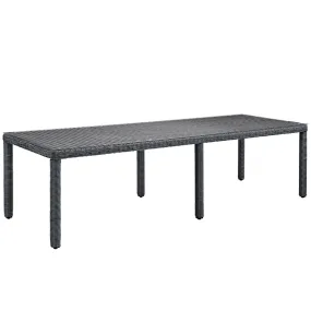 Summon 114 Outdoor Patio Dining Table in Gray