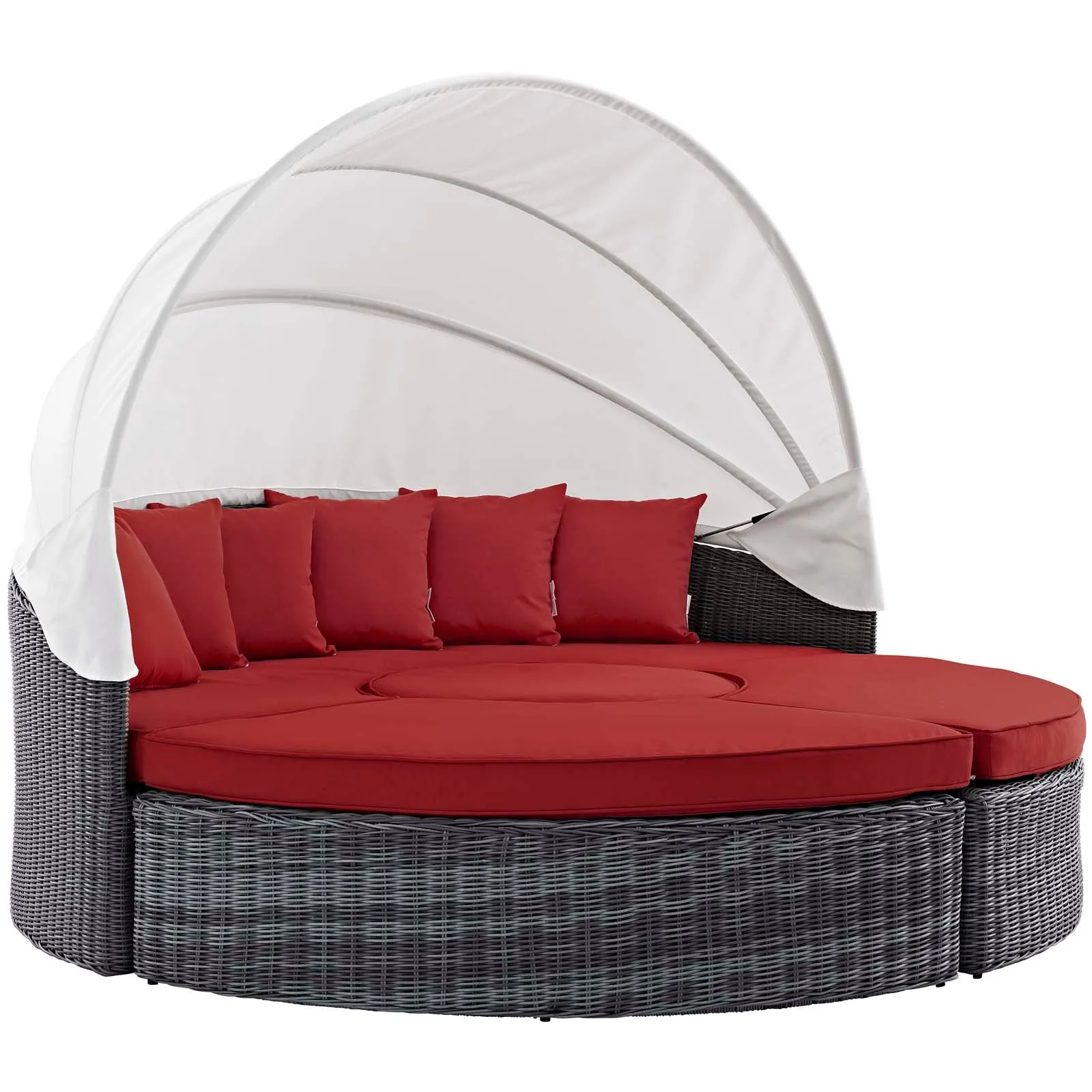 Summon Canopy Outdoor Patio Sunbrella Daybed in Canvas