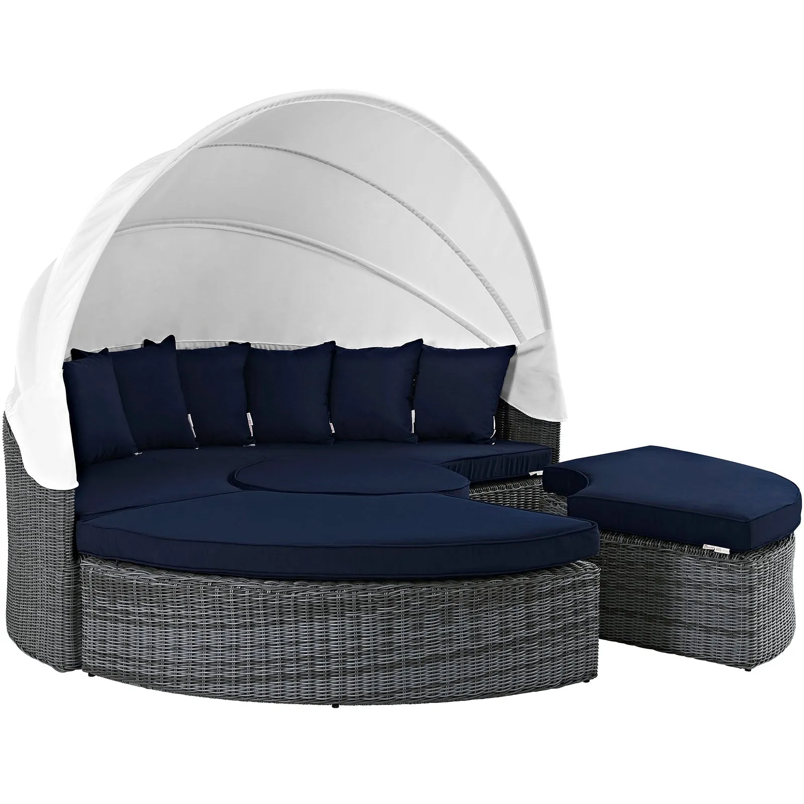 Summon Canopy Outdoor Patio Sunbrella Daybed in Canvas