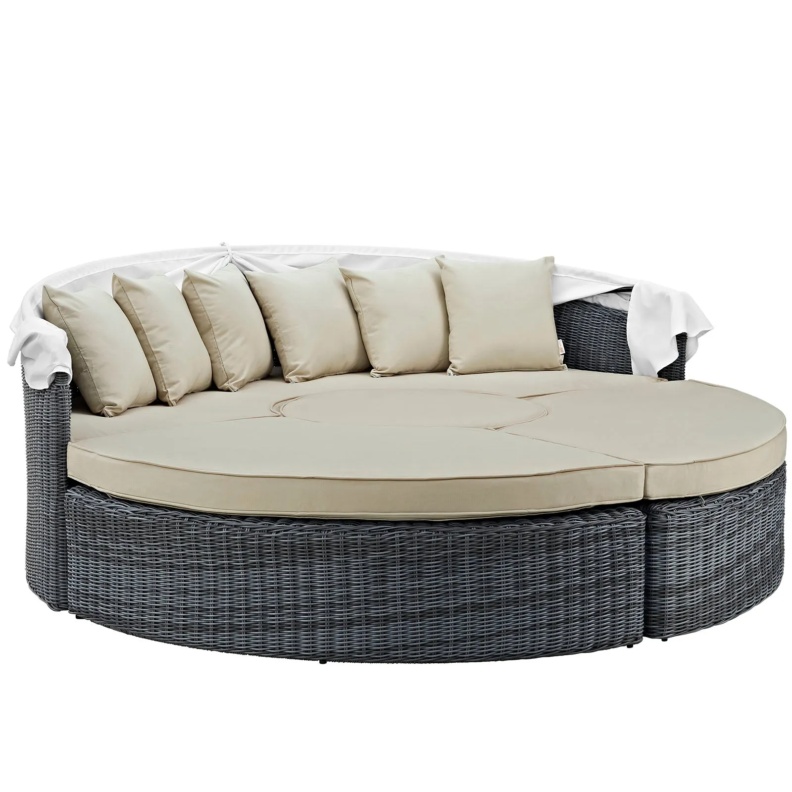 Summon Canopy Outdoor Patio Sunbrella Daybed in Canvas