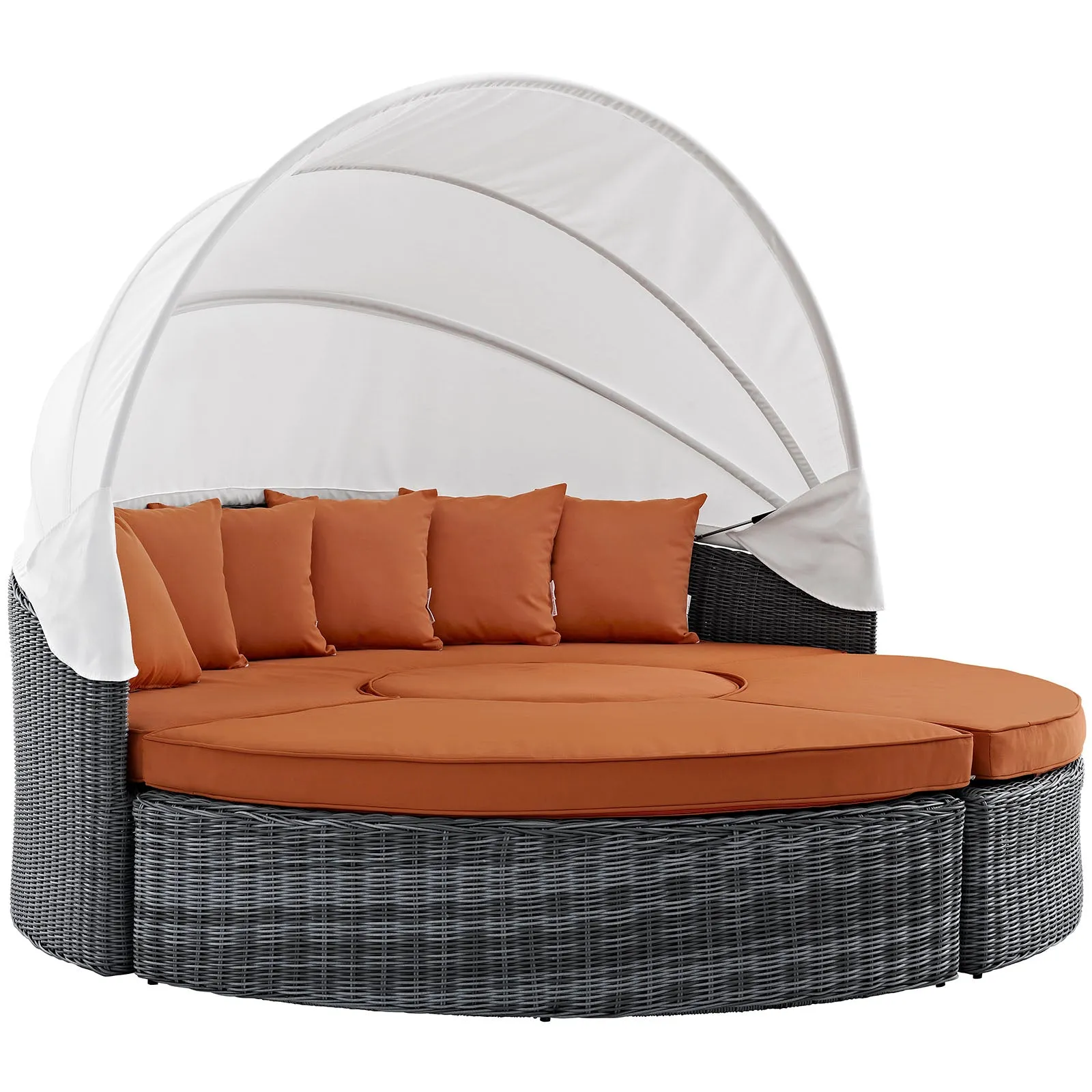 Summon Canopy Outdoor Patio Sunbrella Daybed in Canvas