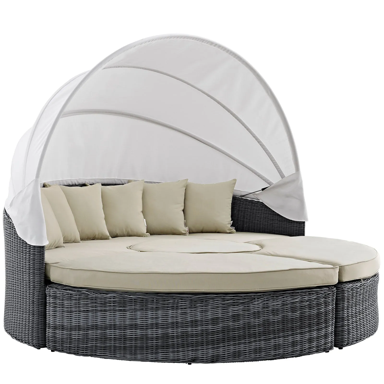 Summon Canopy Outdoor Patio Sunbrella Daybed in Canvas