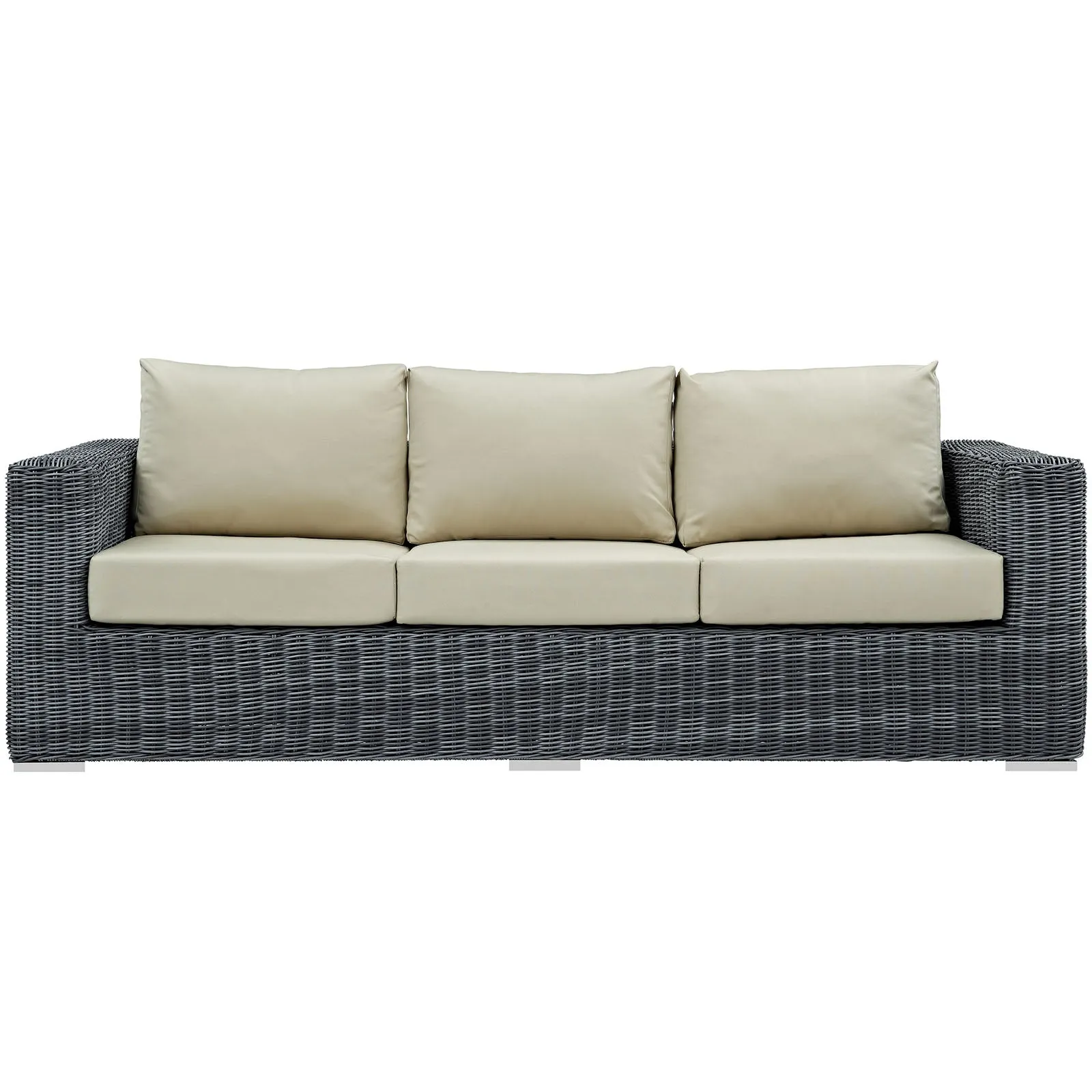 Summon Outdoor Patio Sunbrella Sofa in Canvas