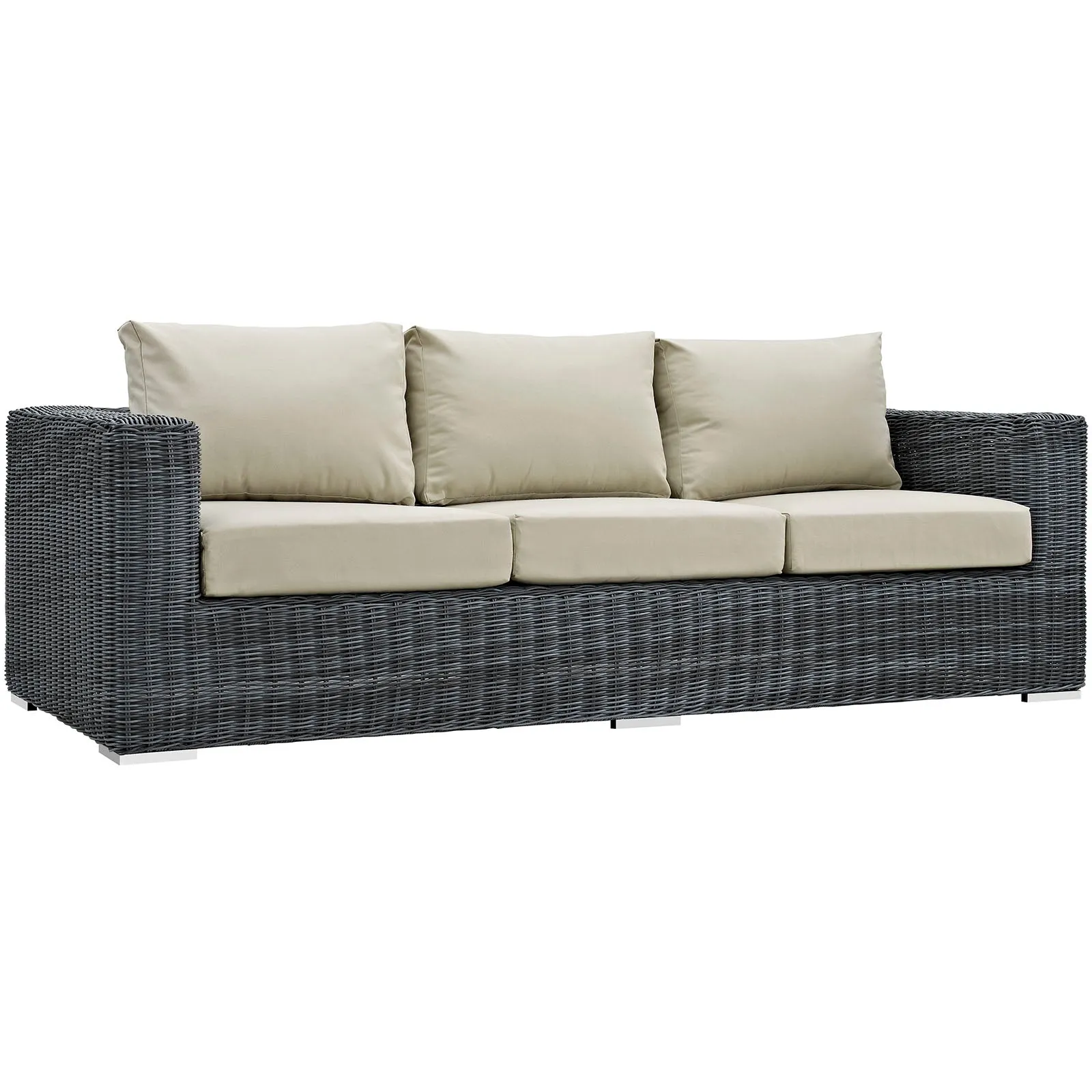 Summon Outdoor Patio Sunbrella Sofa in Canvas