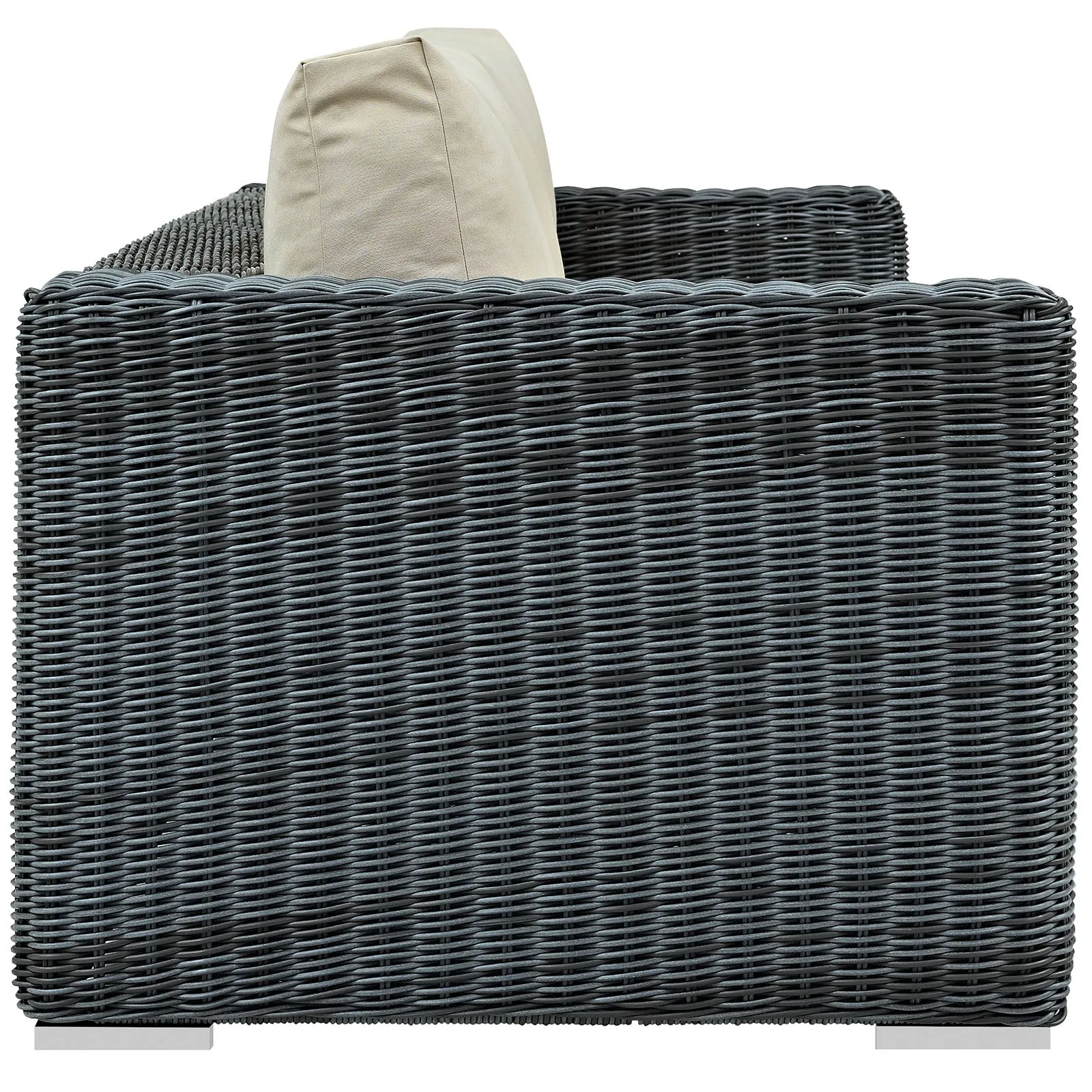 Summon Outdoor Patio Sunbrella Sofa in Canvas