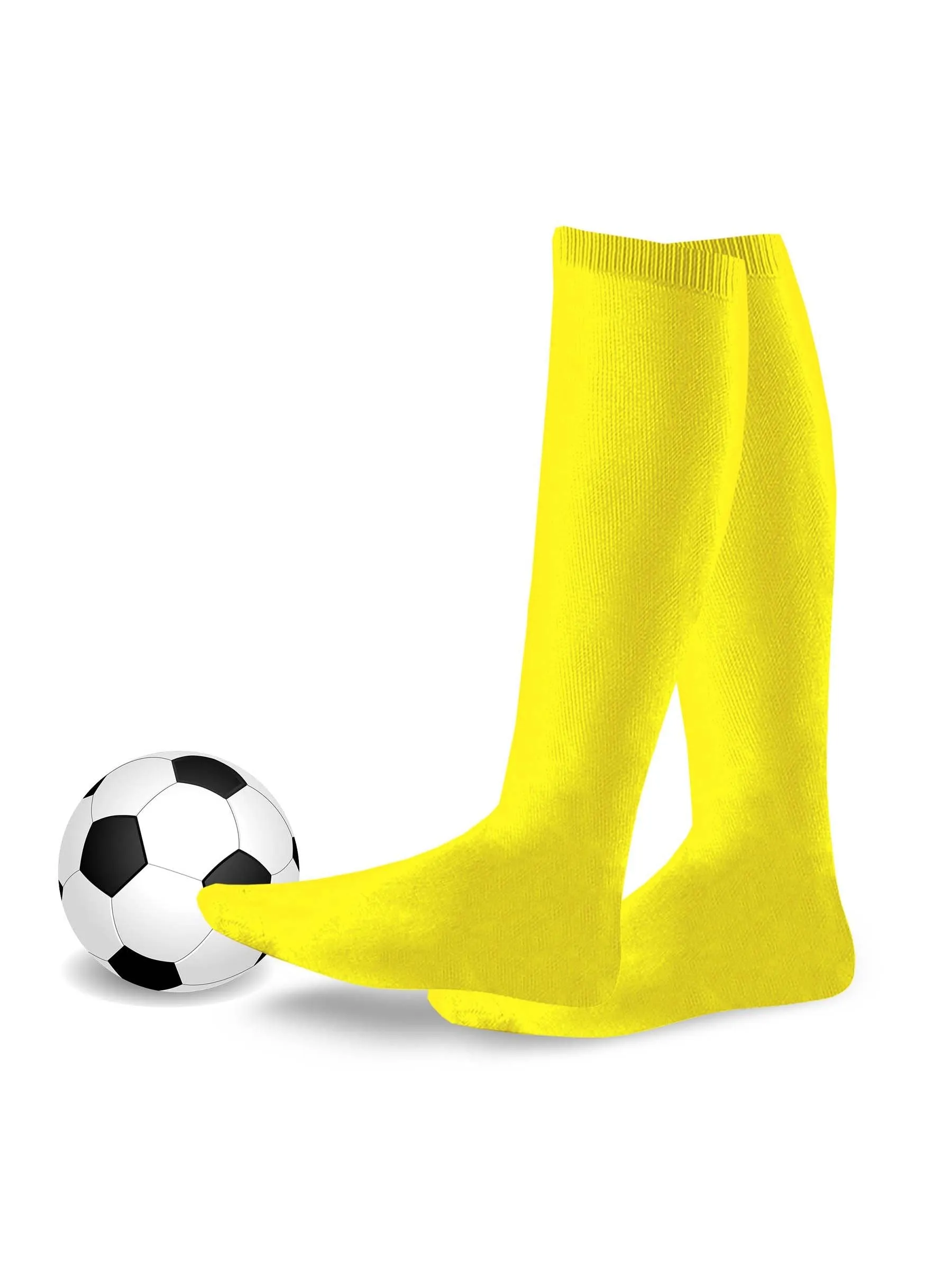 TeeHee Socks Unisex Soccer Acrylic Over The Knee High Yellow 3-Pack (50081)