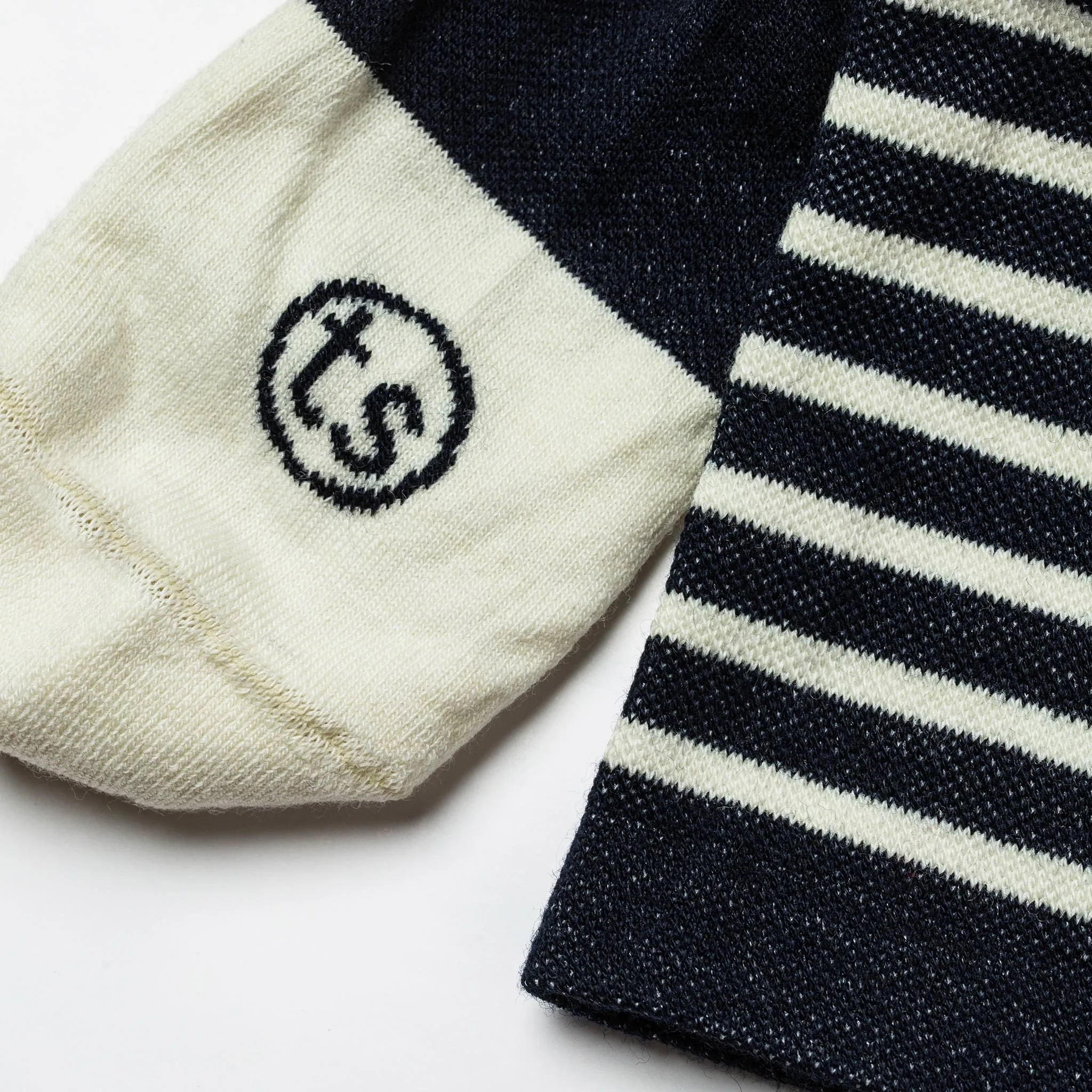 The Merino Sock in Navy Stripe