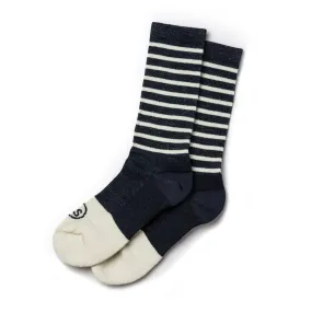 The Merino Sock in Navy Stripe