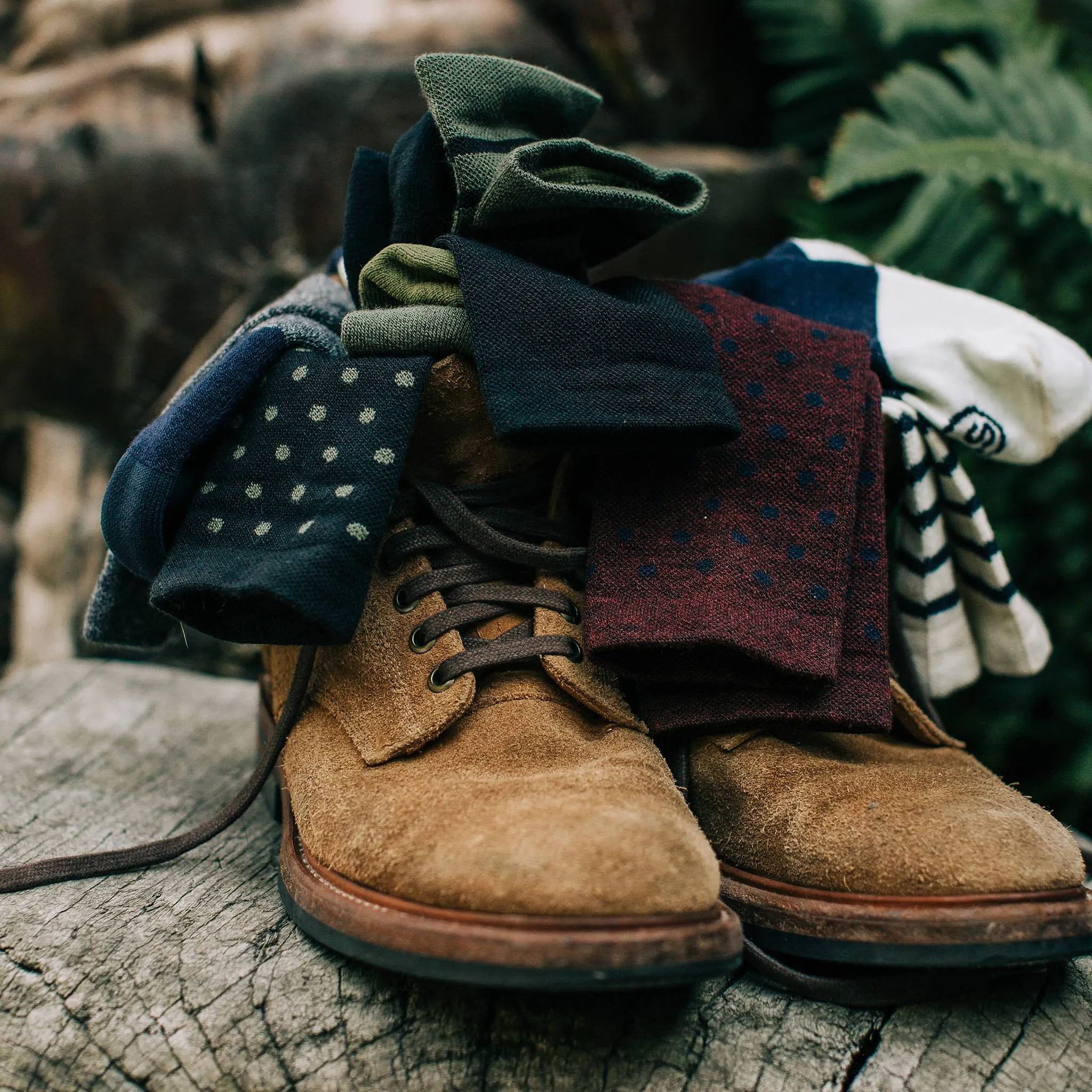 The Merino Sock in Navy Stripe