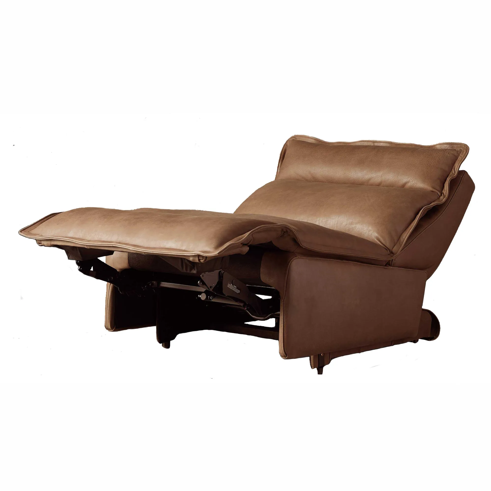 Vancouver Leather Power Armless Chair Motion Modular Sofa in Rowland Brown