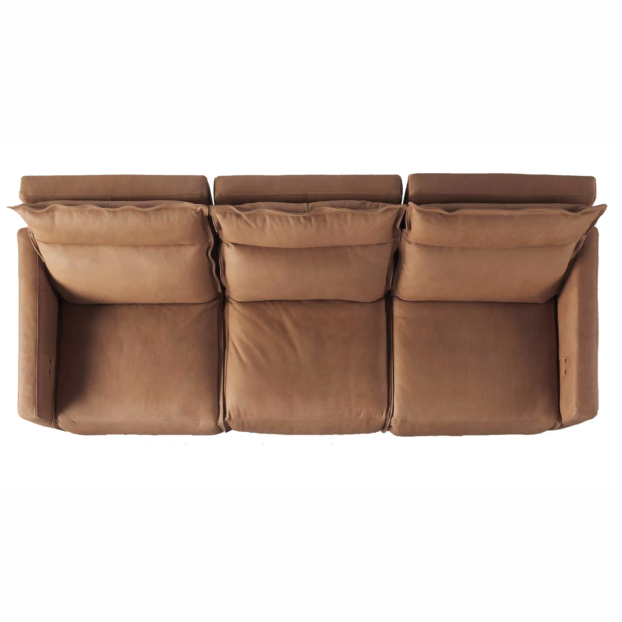 Vancouver Leather Three Piece Motion Modular Sofa Brown