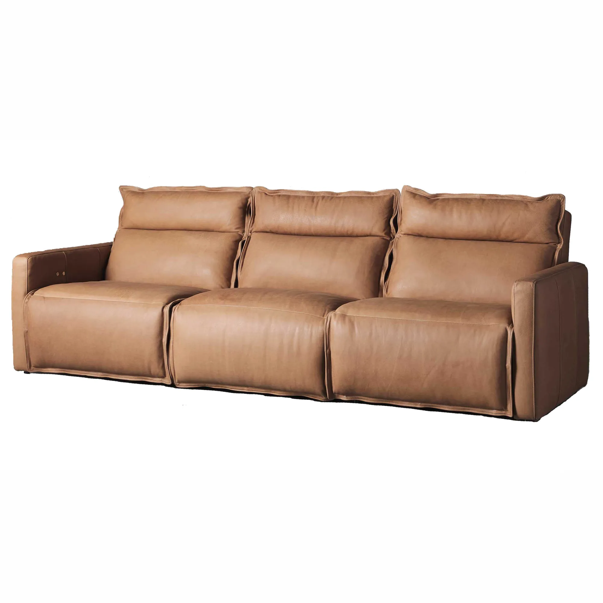 Vancouver Leather Three Piece Motion Modular Sofa Brown