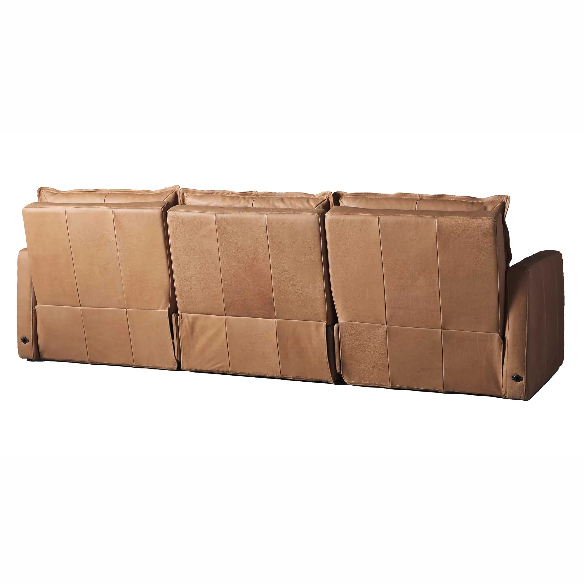 Vancouver Leather Three Piece Motion Modular Sofa Brown