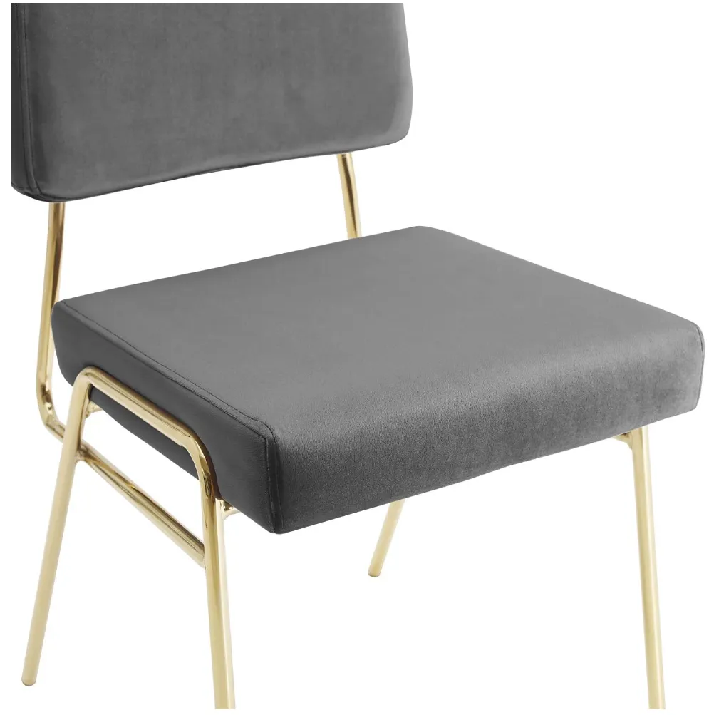 Velvet Vogue Steel Gold Frame Restaurant Dining Side Chair