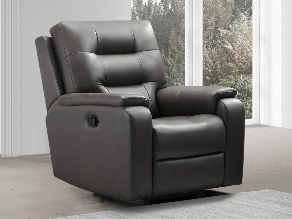 Waylen Top-Grain Leather Manual Recliner