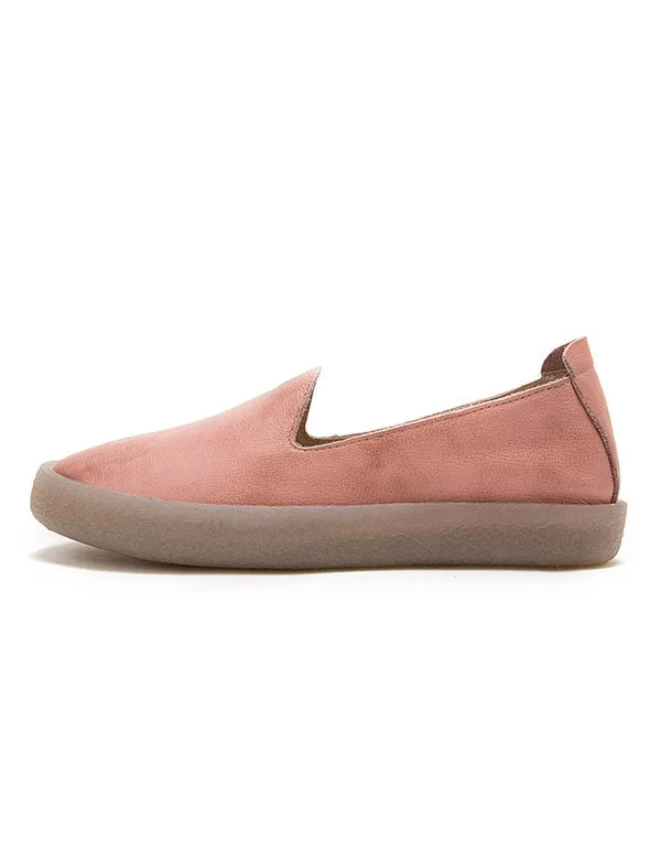 Womens Simple Slip-on Leather Sneakers