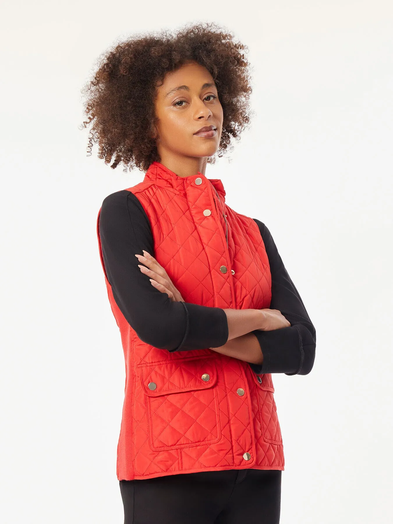 Zip-Front Quilted Vest